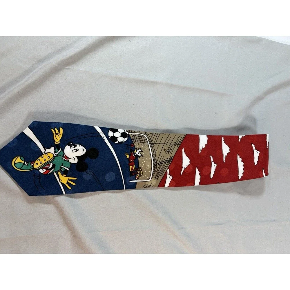 MICKEY Unlimited Men's Necktie SWEDEN Designer SPORTS SOCCER Multi-Color EUC